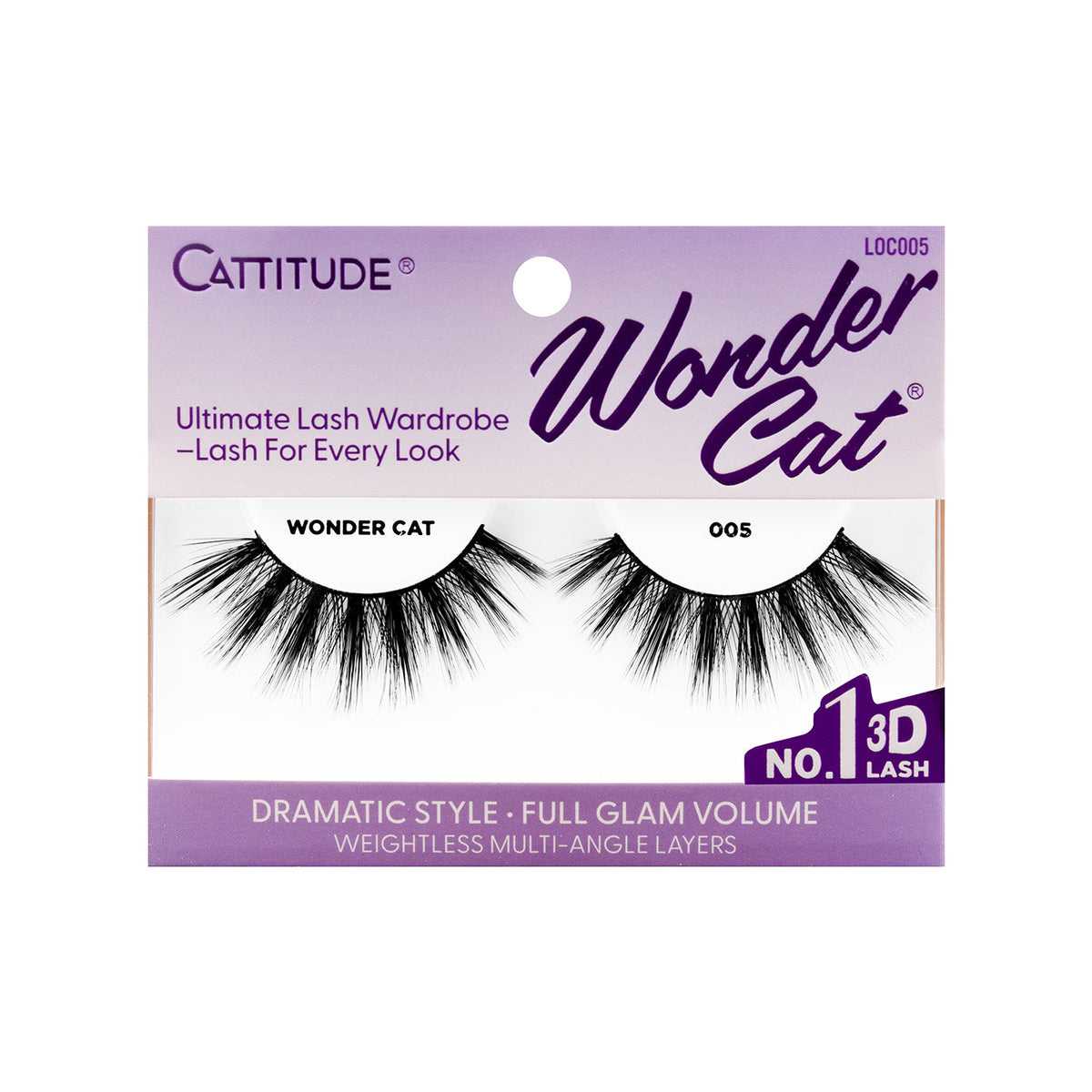 EBIN New York Cattitude Wonder Cat 005 single-pair lashes – front packaging