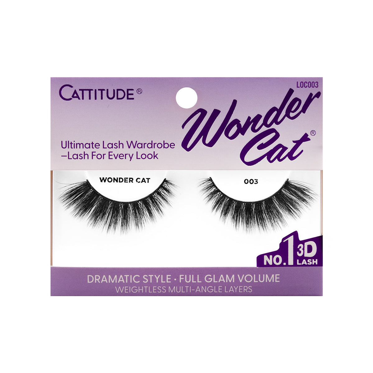 EBIN New York Cattitude Wonder Cat 003 single-pair lashes – front packaging