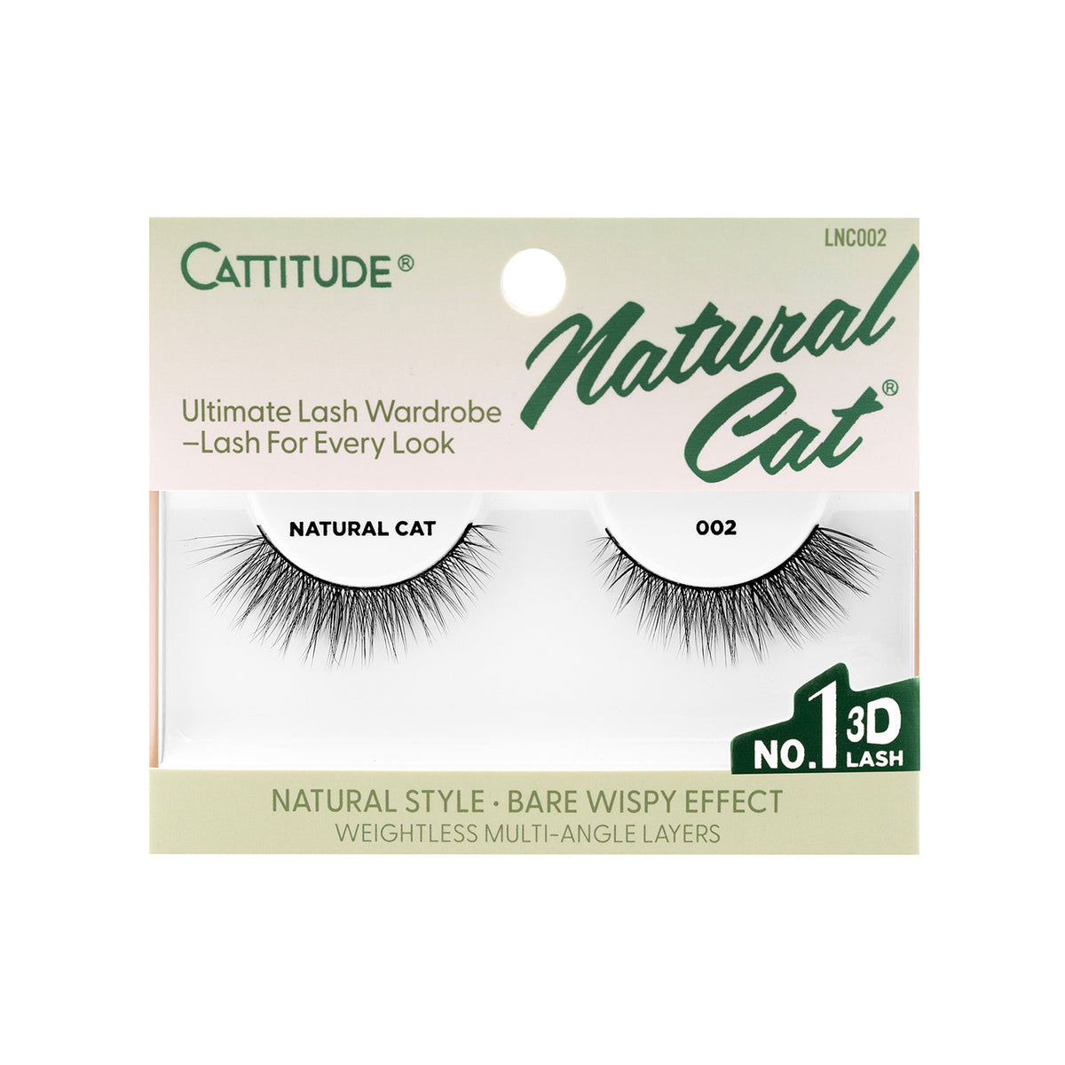 EBIN New York Cattitude Natural Cat 002 single-pair lashes – front packaging