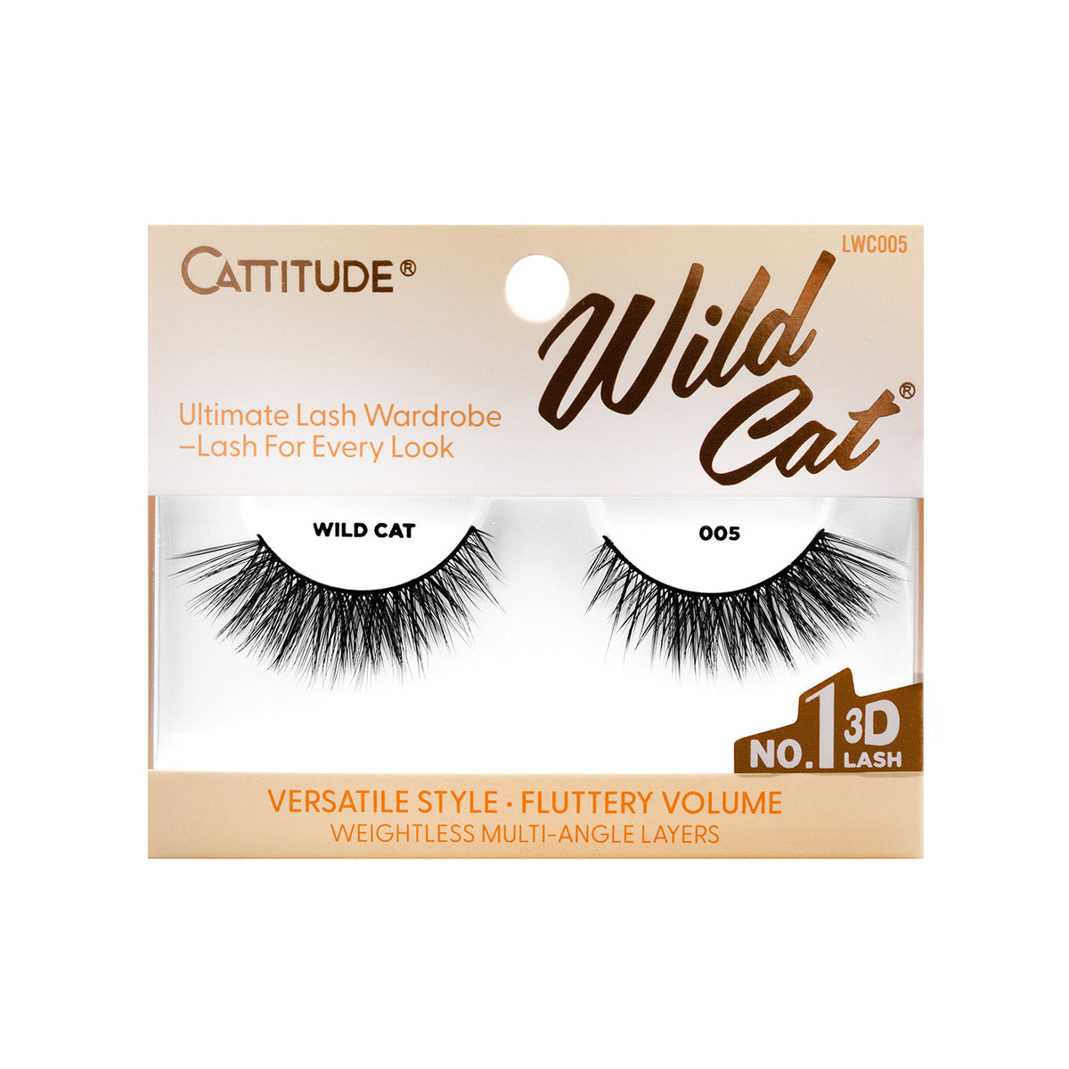 EBIN New York Cattitude Wild Cat 005 single-pair lashes – front packaging