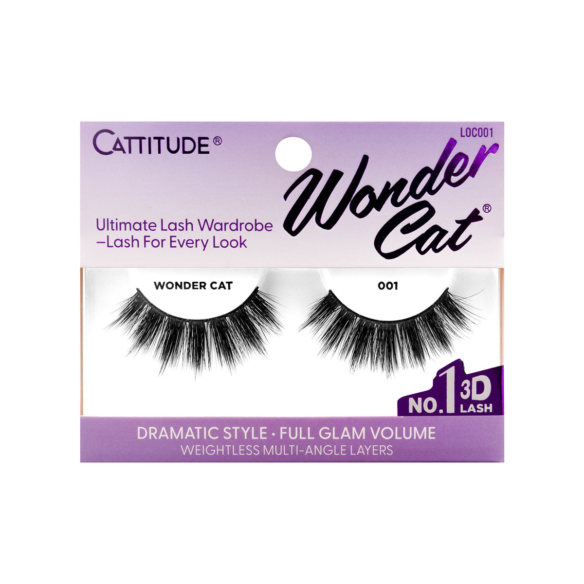 EBIN New York Cattitude Wonder Cat 001 single-pair lashes – front packaging
