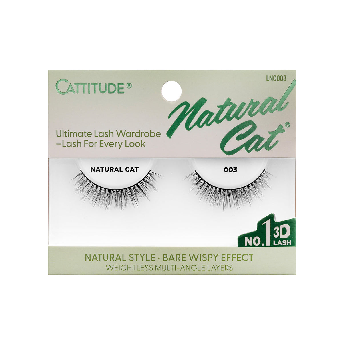 EBIN New York Cattitude Natural Cat 003 single-pair lashes – front packaging