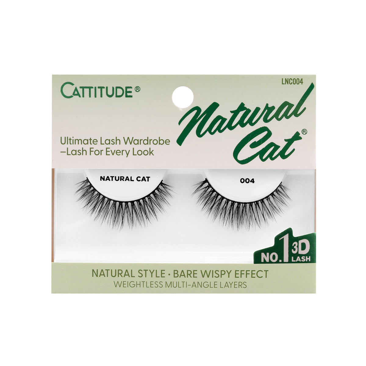 EBIN New York Cattitude Natural Cat 004 single-pair lashes – front packaging