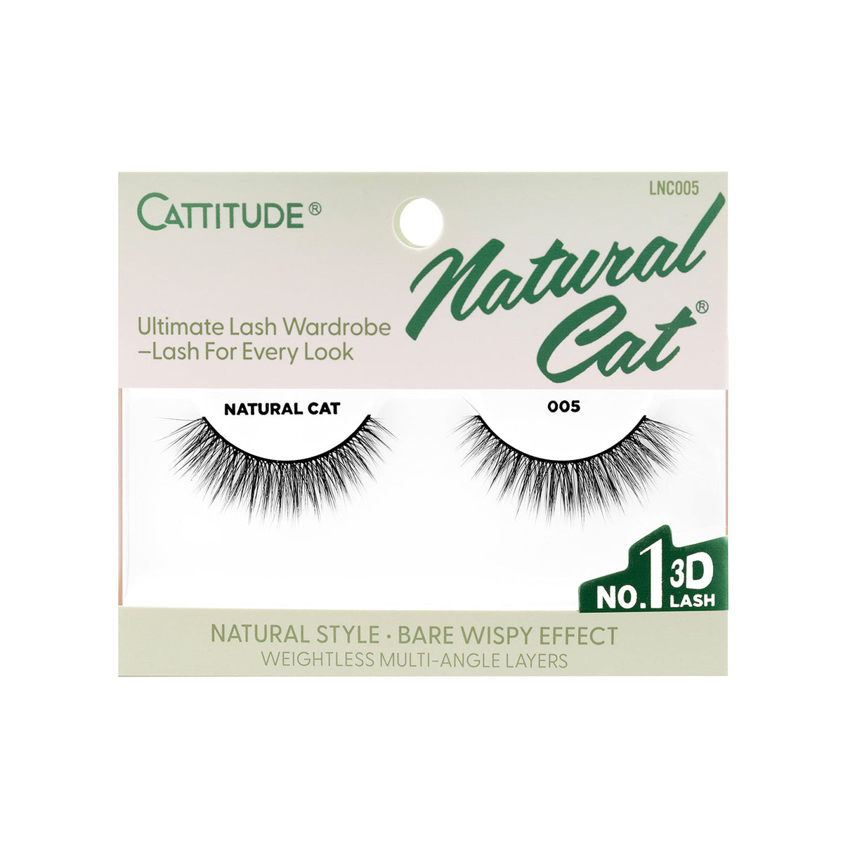 EBIN New York Cattitude Natural Cat 005 single-pair lashes – front packaging