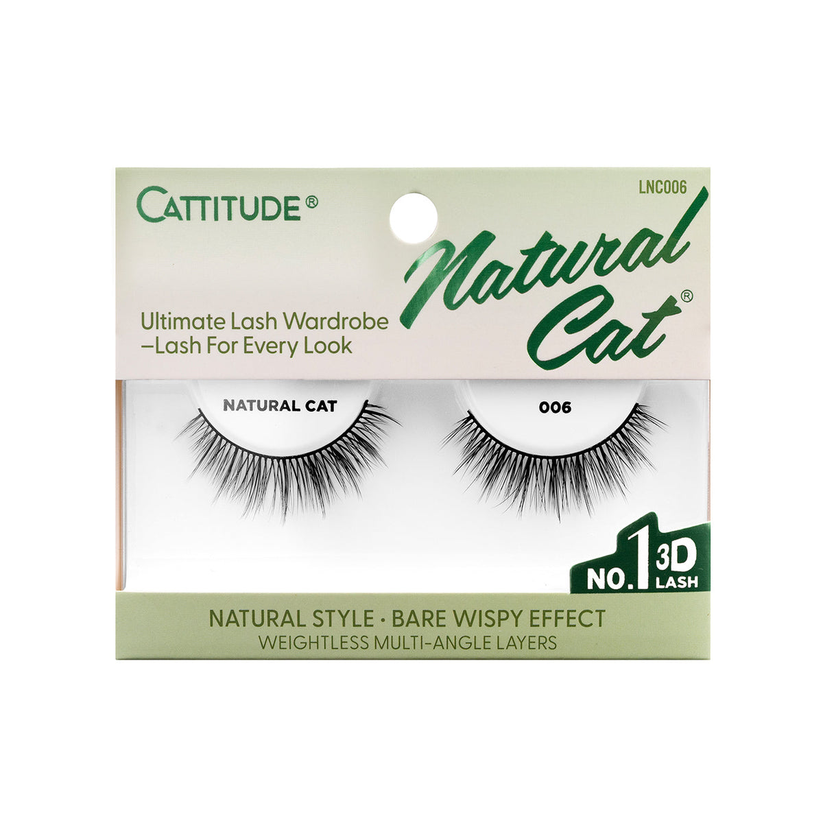 EBIN New York Cattitude Natural Cat 006 single-pair lashes – front packaging