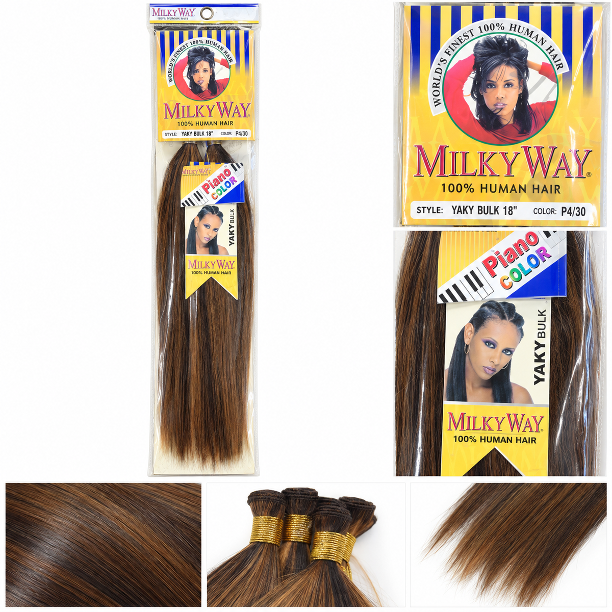 Shake-N-Go Milky Way Yaky Bulk Human Hair – Yaky Bulk package and texture details