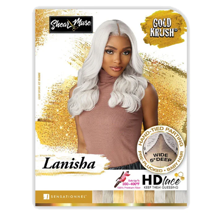 Sensationnel Shear Muse Gold Krush Glueless Wide 5" Deep Pre-Plucked HD Lace Front Wig - LANISHA