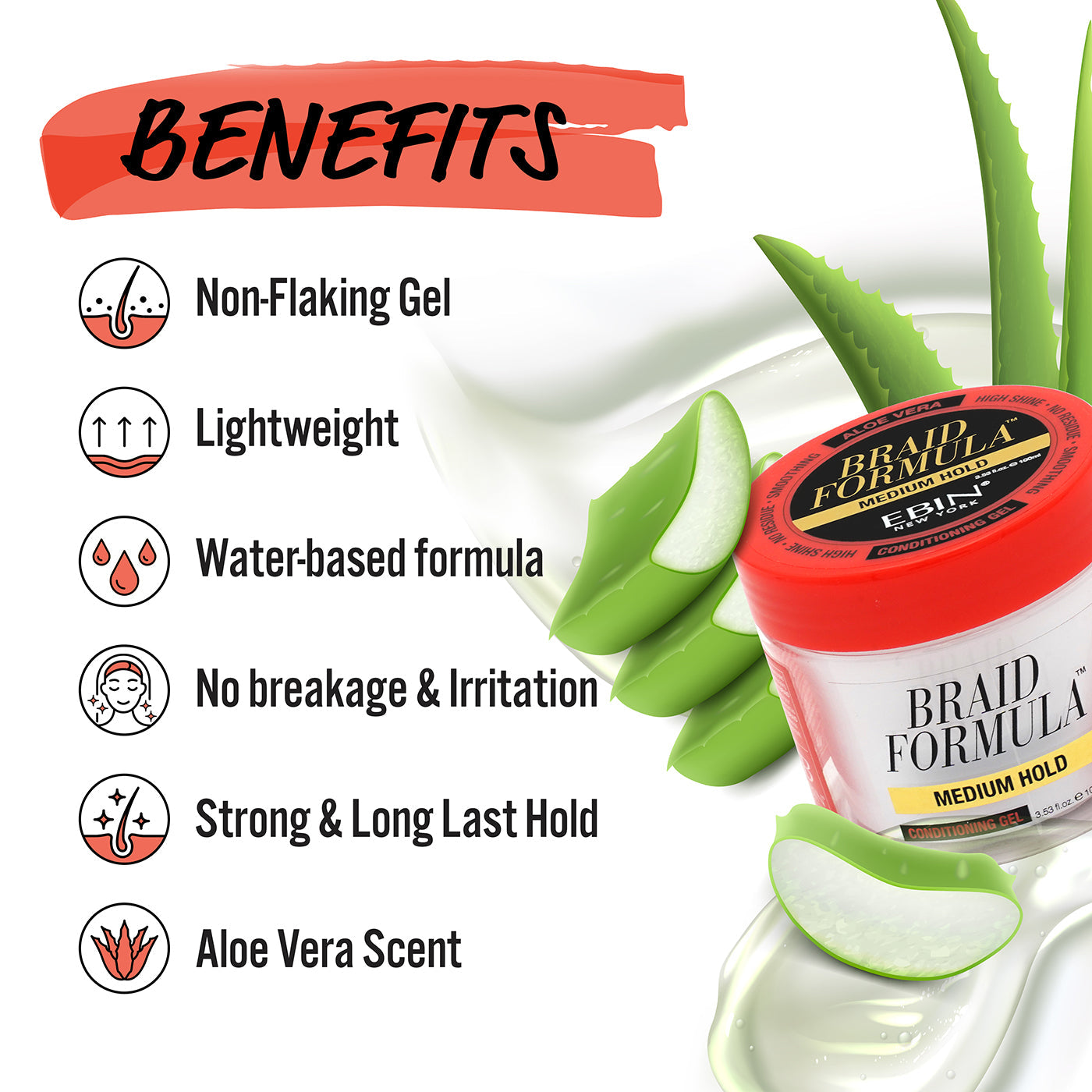 BRAID FORMULA CONDITIONING GEL - MEDIUM HOLD - EBIN NEW YORK