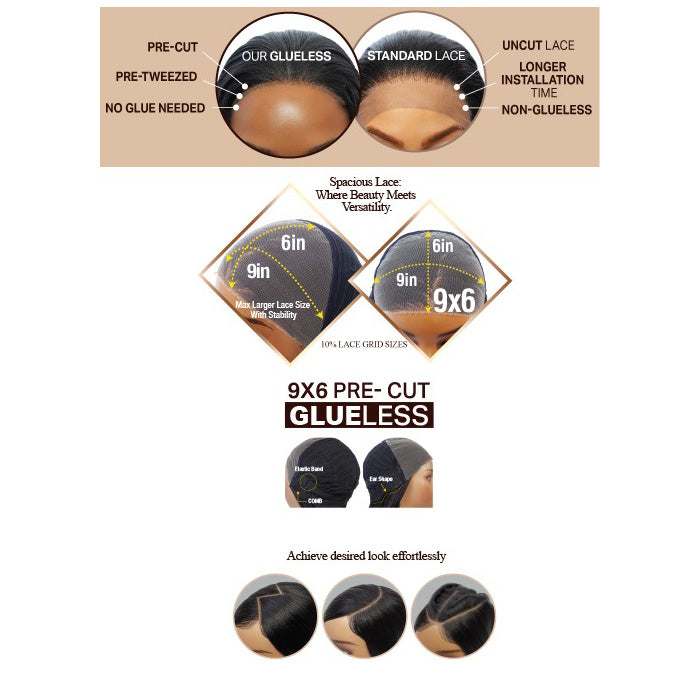 Mane Concept Brown Sugar Skinbond Lace Glueless 9"x6" Pre-Plucked HD Lace Front Wig - BSSB203 Mane Concept