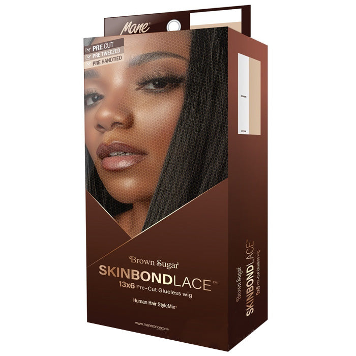 Mane Brown Sugar Skin Bond Lace Pre Handtied Human Hair Blend 13x6 Lace Front Wig - BSSB206 GLUELESS 02 Mane Concept