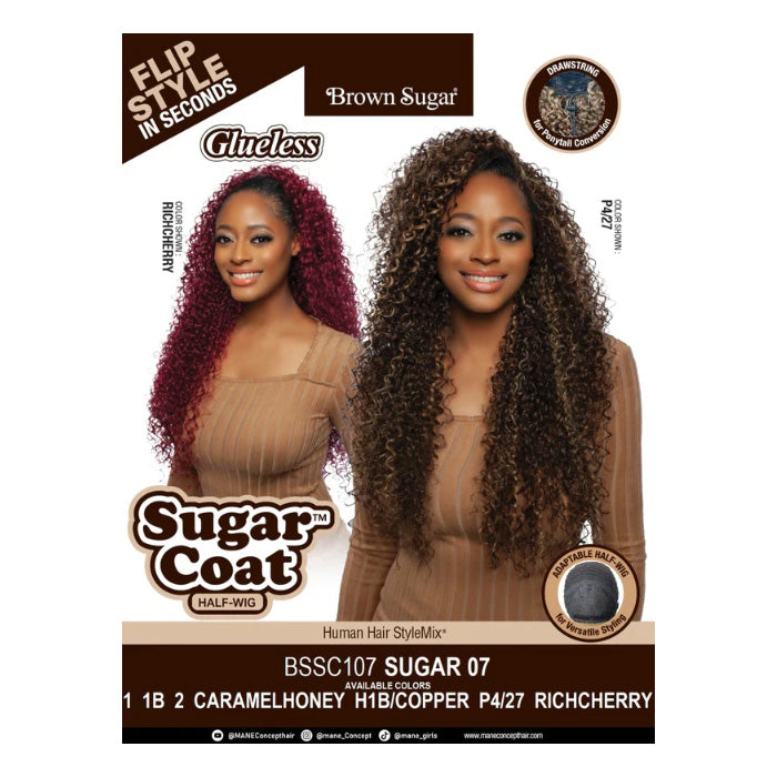 Mane Concept Brown Sugar Coat Sugar 07 Half Wig – BSSC107 style photo