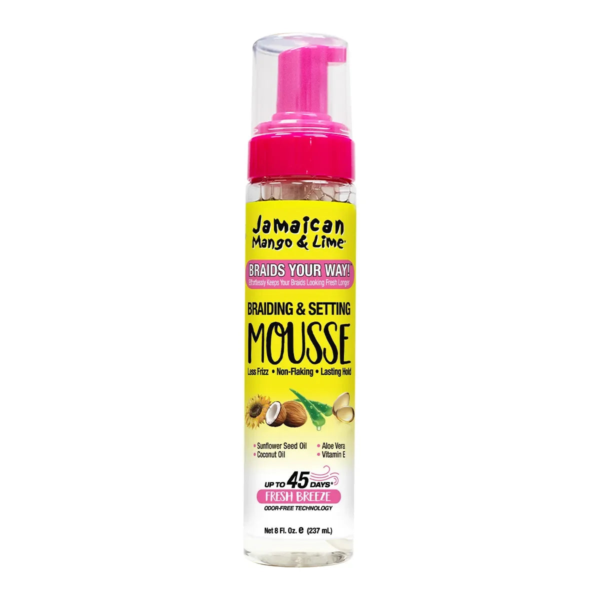 Jamaican Mango & Lime Braiding & Setting Mousse – Braiding & Setting Mousse pump bottle