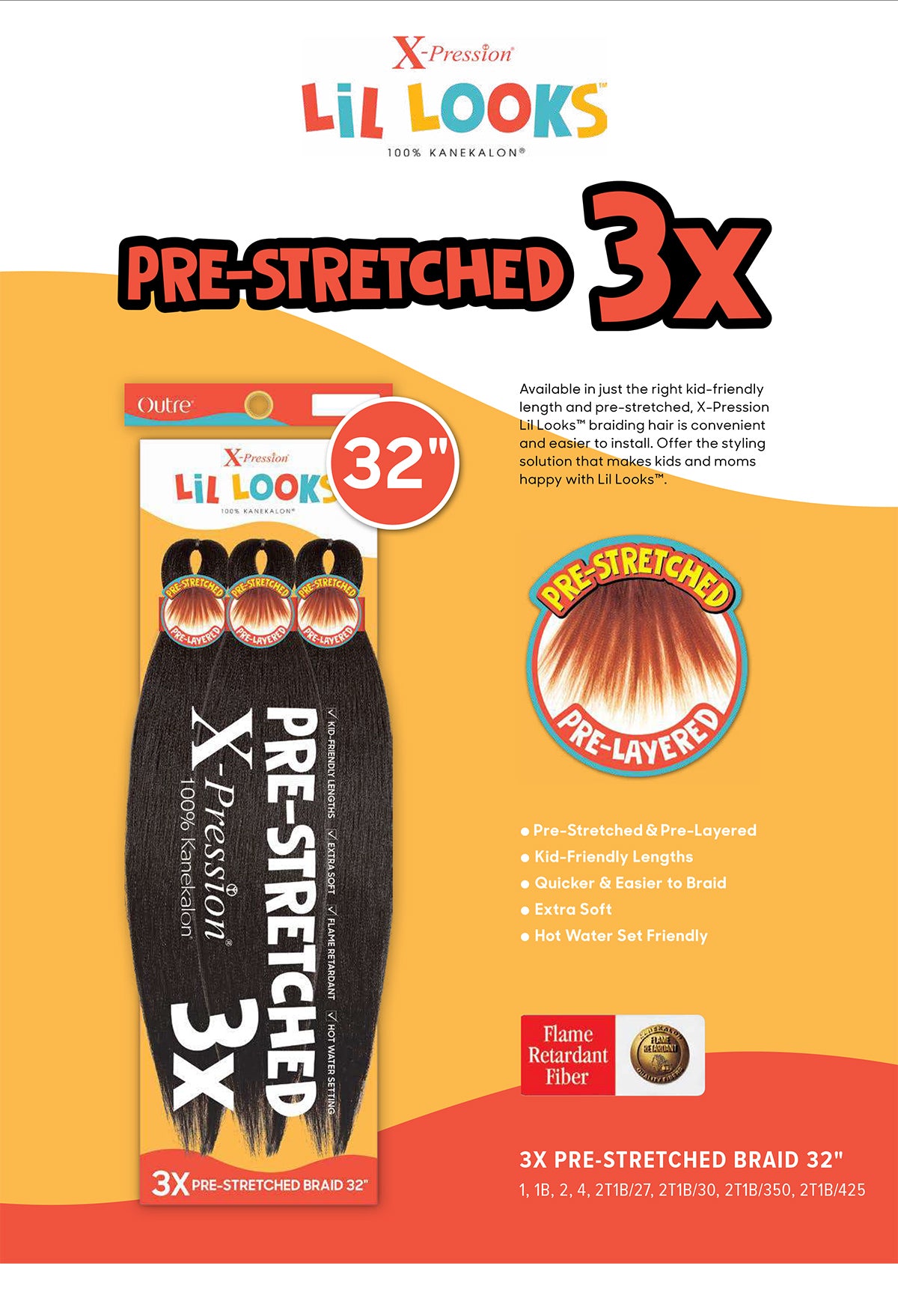 Outre Braids X-Pression Lil Looks 3X Pre-Stretched Braids 32"
