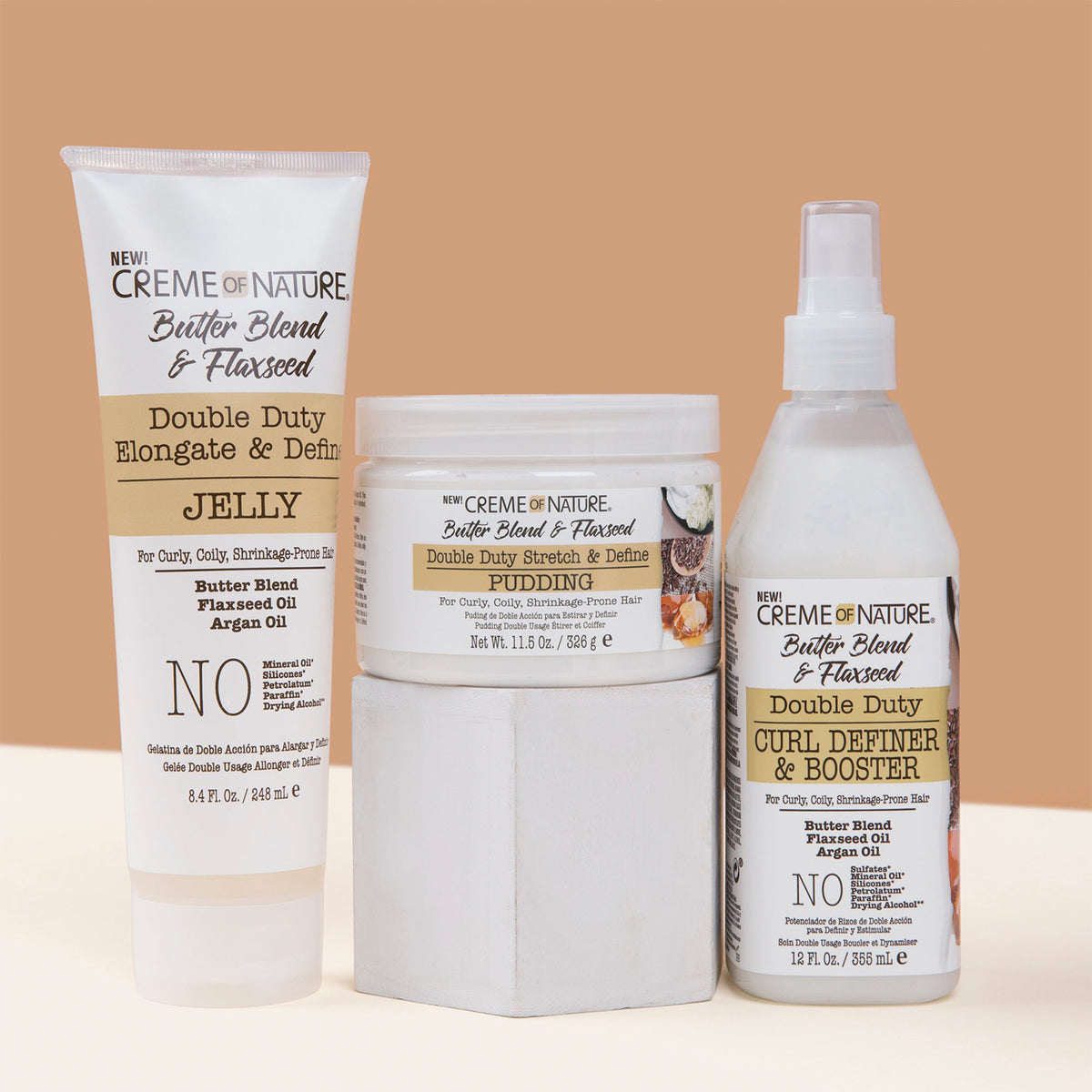 Creme Of Nature Butter Blend & Flaxseed Double Duty Elongate & Define Jelly 12oz - SamsBeauty Creme Of Nature