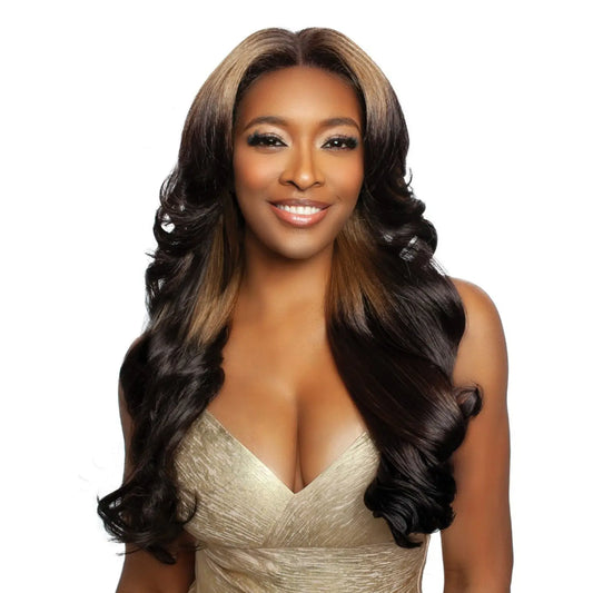 Mane Concept Human Hair Blend Skinbond Lace Front Wig Brown Sugar Glueless BSSB217 9X6 Pre Cut 07 - SamsBeauty Mane Concept