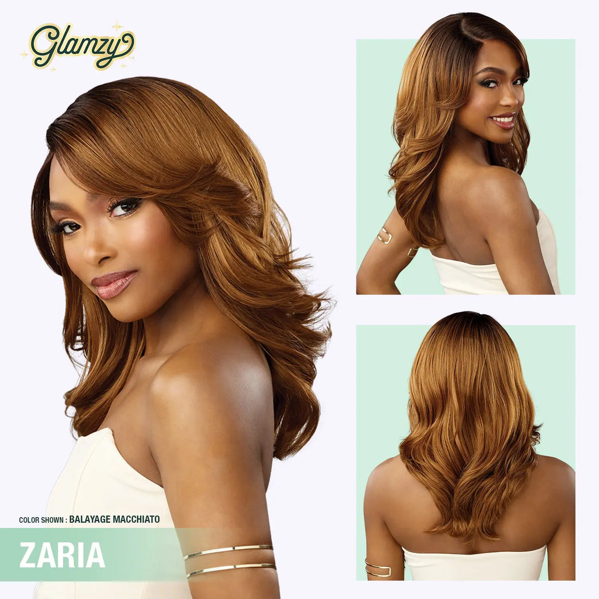 Sensationnel HD Lace Parting Wig Glamzy Glueless Wide V-Part Zaria Sensationnel