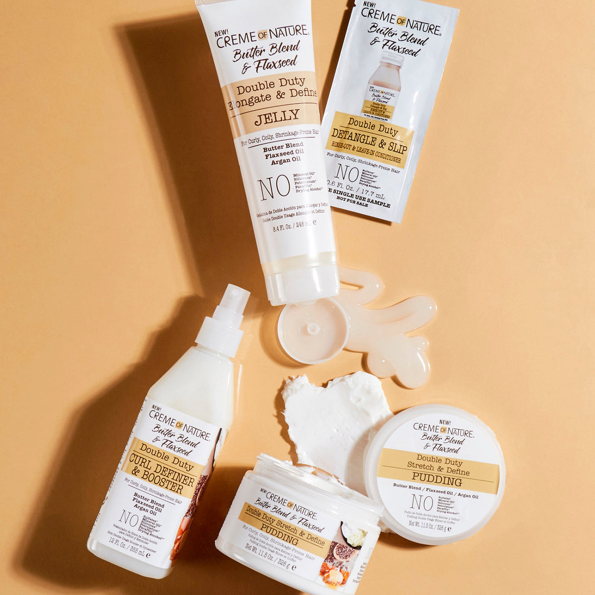 Creme Of Nature Butter Blend & Flaxseed Double Duty Elongate & Define Jelly 12oz - SamsBeauty Creme Of Nature