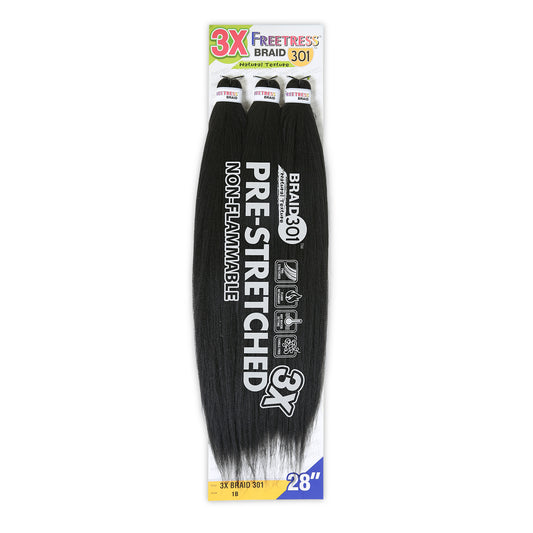 FreeTress Natural Texture Braids Pre-Stretched 3X Braid 301 28"
