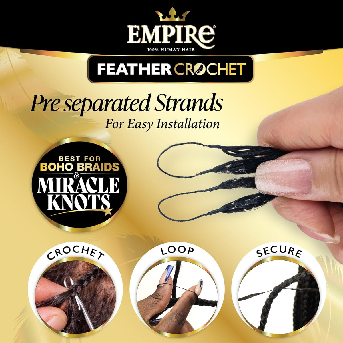 Sensationnel Human Hair Crochet Braids Empire Feather Crochet Body Wave (10"-18")