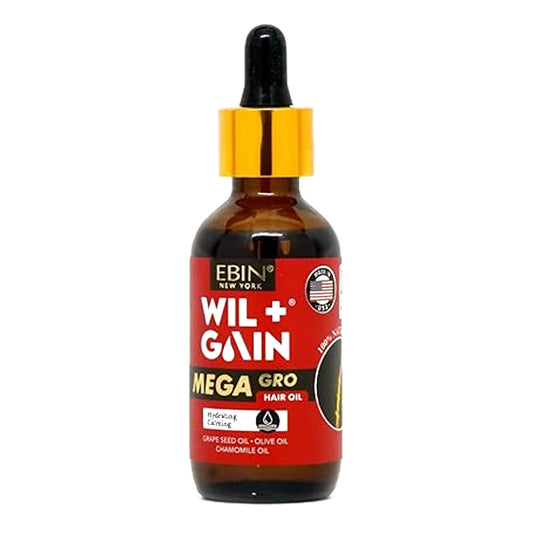 Ebin New York Wil+Gain Mega Gro Hair Oil Hydrating & Calming 2oz/60ml