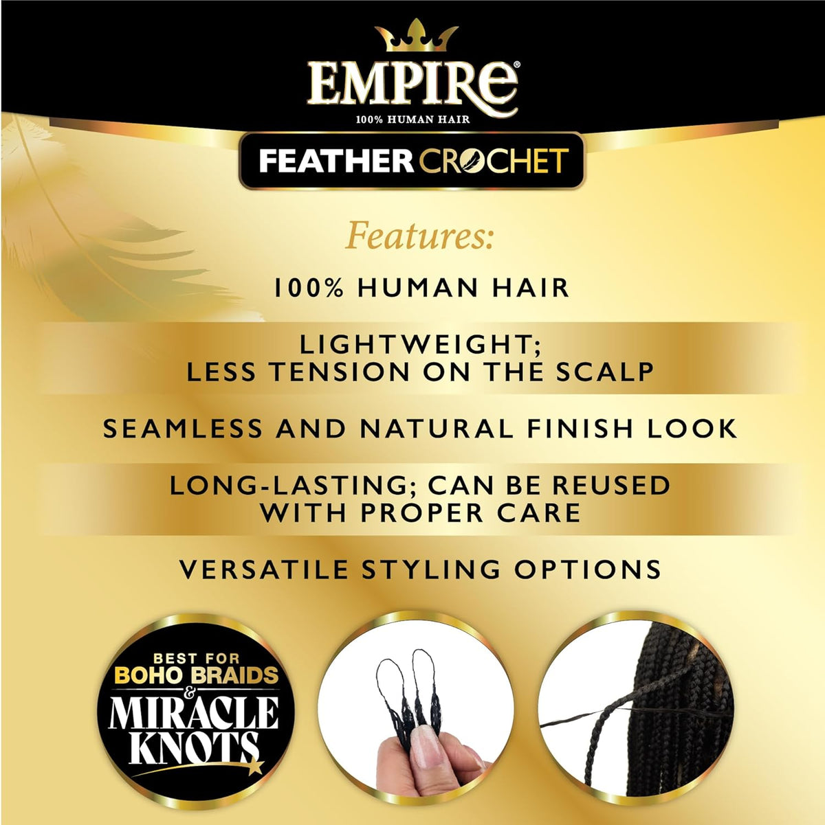 Sensationnel Human Hair Crochet Braids Empire Feather Crochet Body Wave (10"-18")