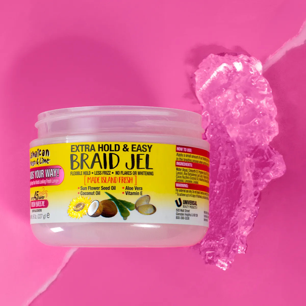 Jamaican Mango & Lime Extra Hold & Easy Braid Jel 8oz/ 237ml