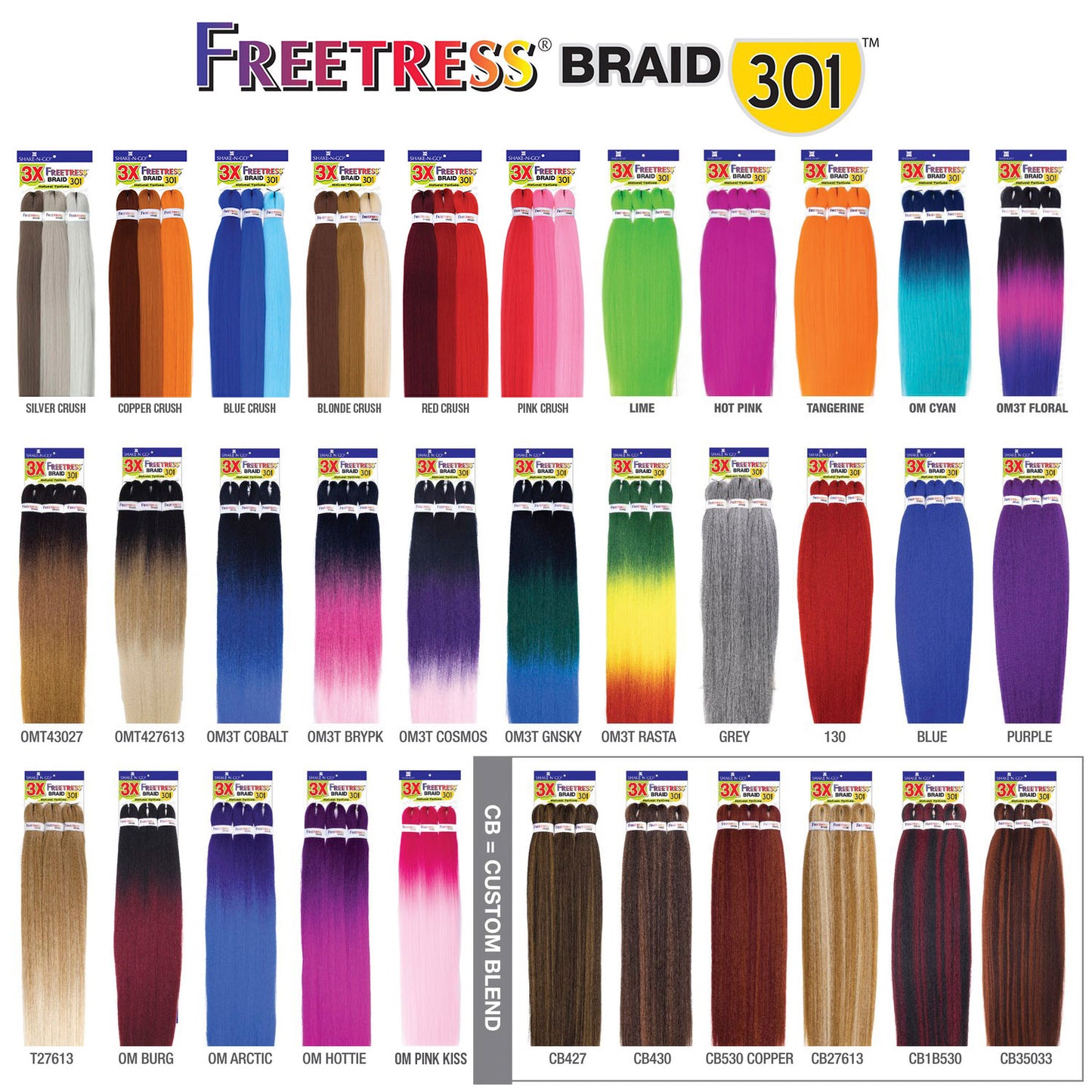 FreeTress Natural Texture Braids Pre-Stretched 3X Braid 301 28"