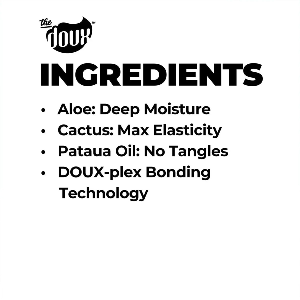 The Doux Fast Forward conditioner ingredient highlights