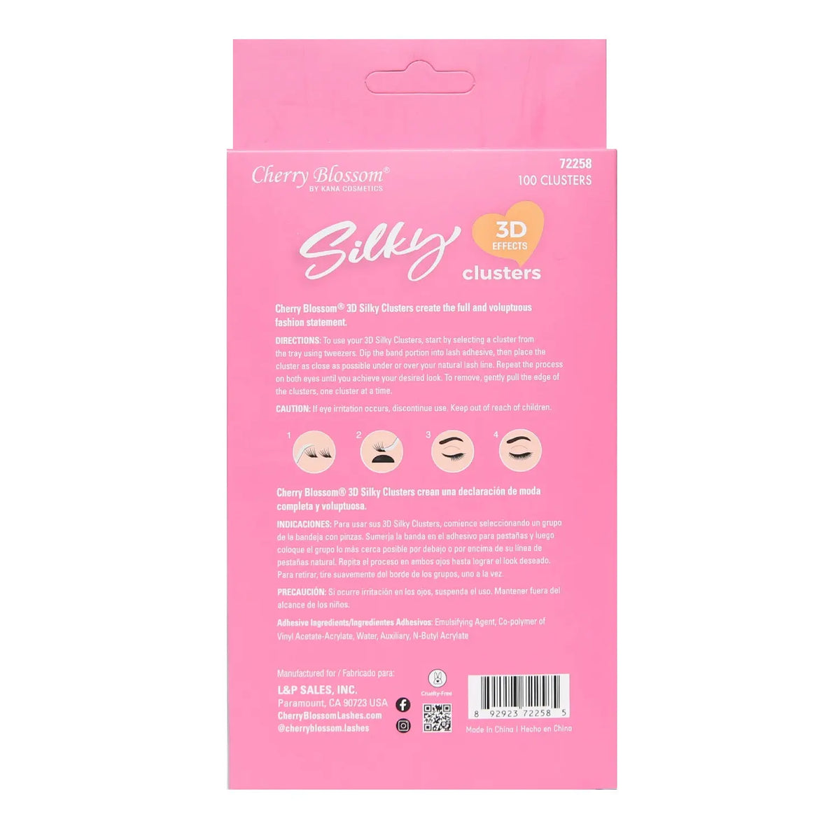Cherry Blossom 3D Effects Silky Cluster Eyelash 100pcs - Color 72258