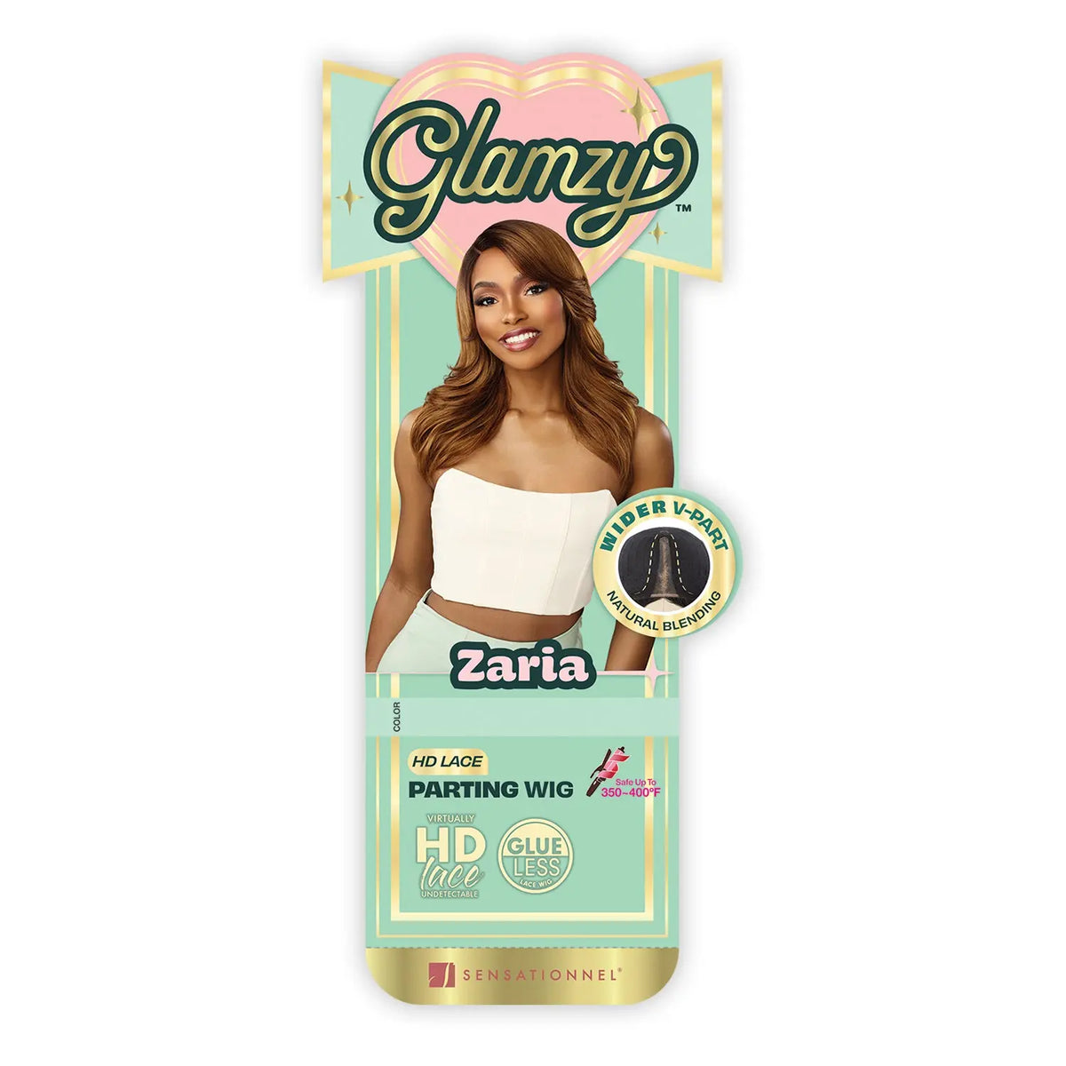 Sensationnel HD Lace Parting Wig Glamzy Glueless Wide V-Part Zaria Sensationnel
