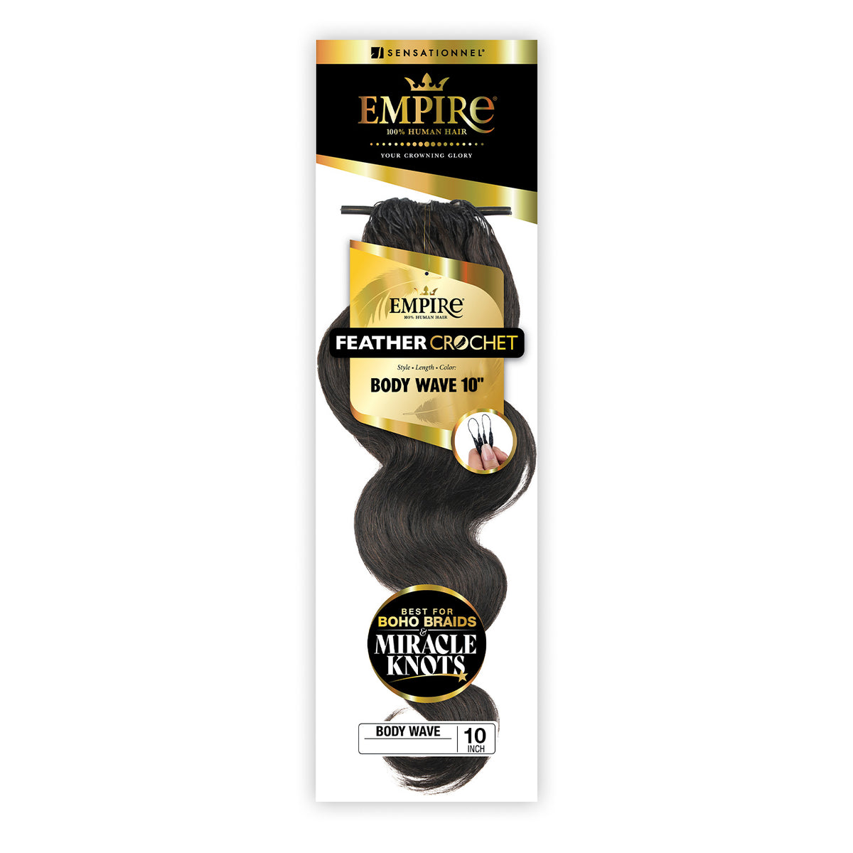 Sensationnel Human Hair Crochet Braids Empire Feather Crochet Body Wave (10"-18")
