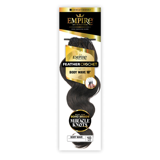 Sensationnel Empire Feather Body Wave Human Hair Crochet — 10-inch Body Wave crochet hair package
