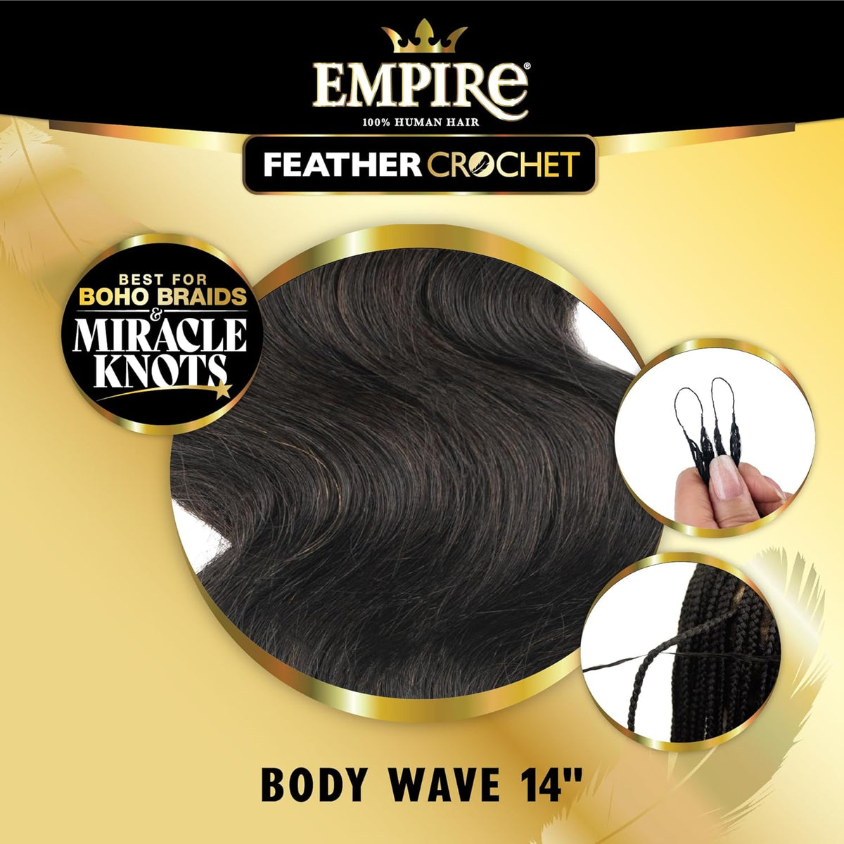 Sensationnel Human Hair Crochet Braids Empire Feather Crochet Body Wave (10"-18")