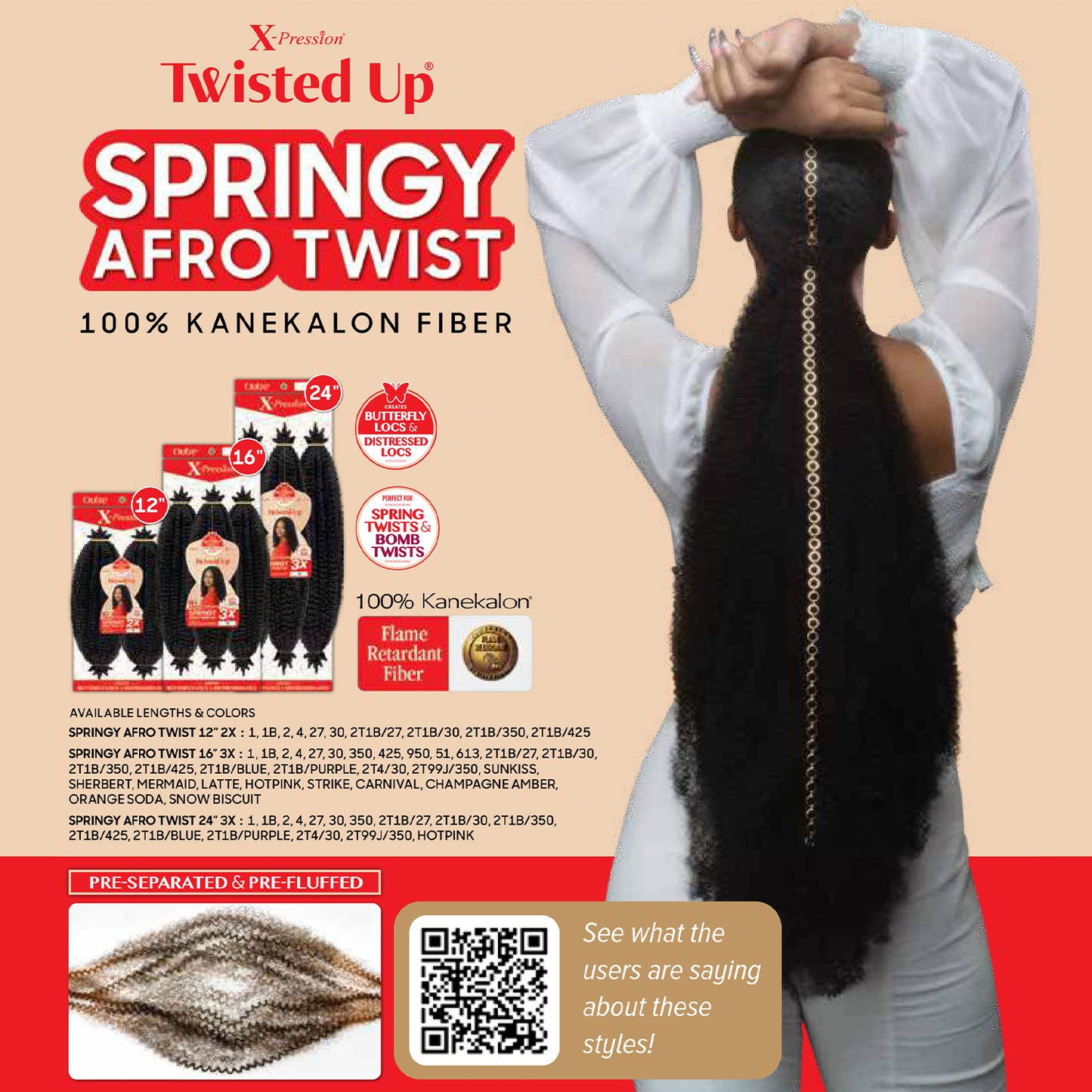 Outre Crochet Braids X-Pression Twisted Up 3X Springy Afro Twist 24"