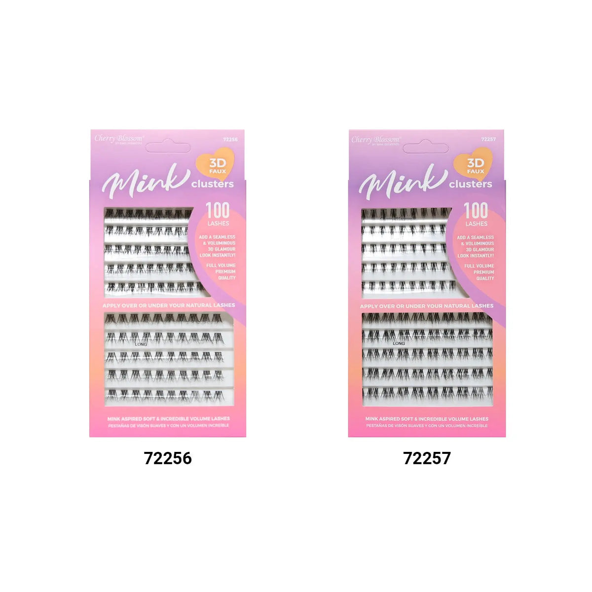 Cherry Blossom 3D Effects Mink Cluster Eyelash 100pcs - Color 72257