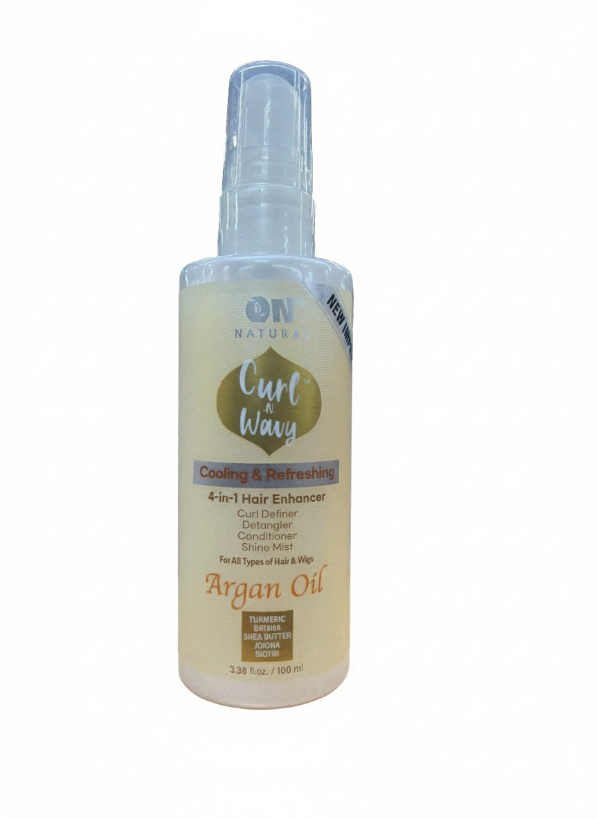 On Natural : Curl-n-Wavy 4-in-1 Hair Enhancer for Curly Hair / Weave & Wig 4-in-1 Hair Enhancer for Straight Hair, 3.38 oz (choose type)