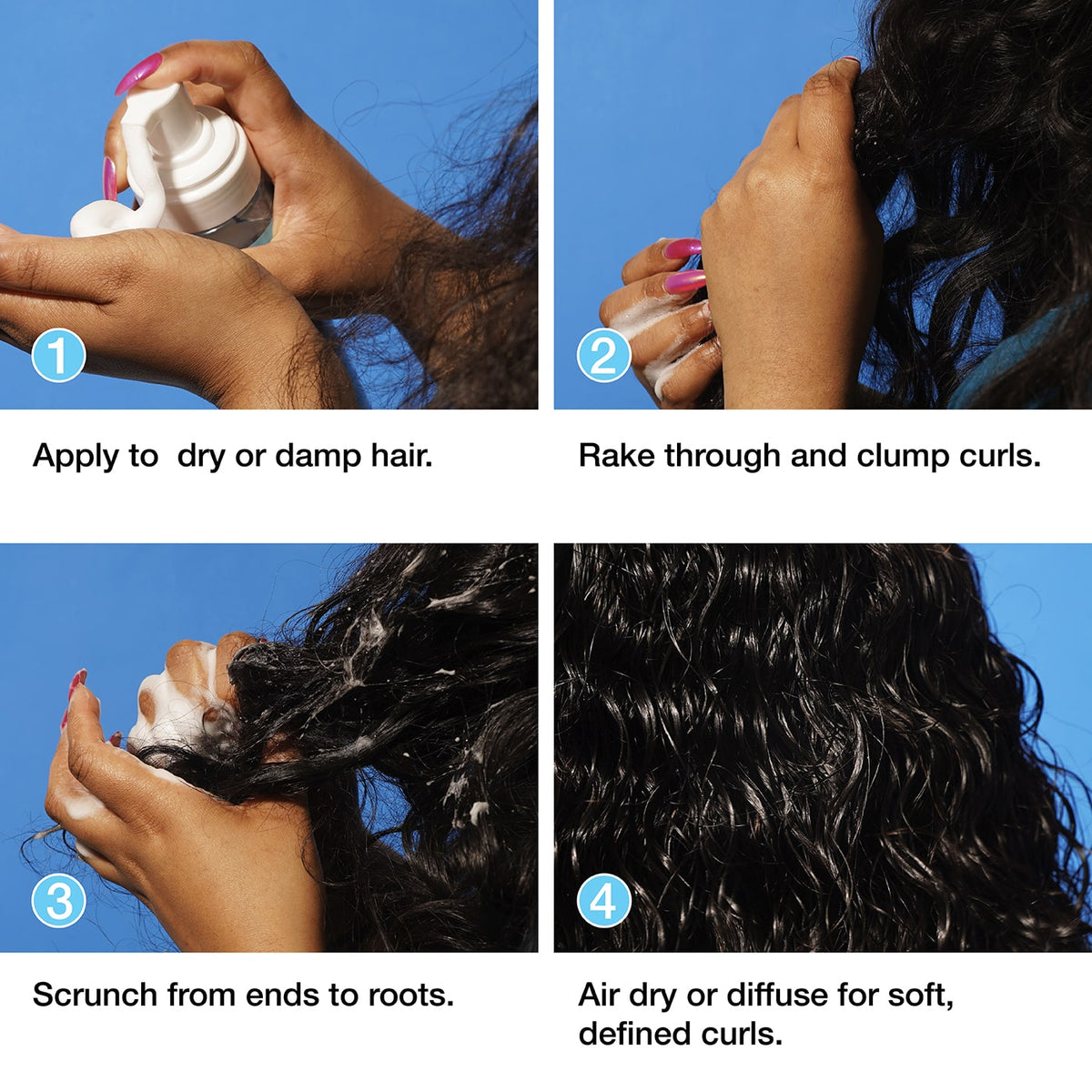 EBIN Wonder Curl Bond Curl Mousse Sports Edition – Four-step curl mousse application guide