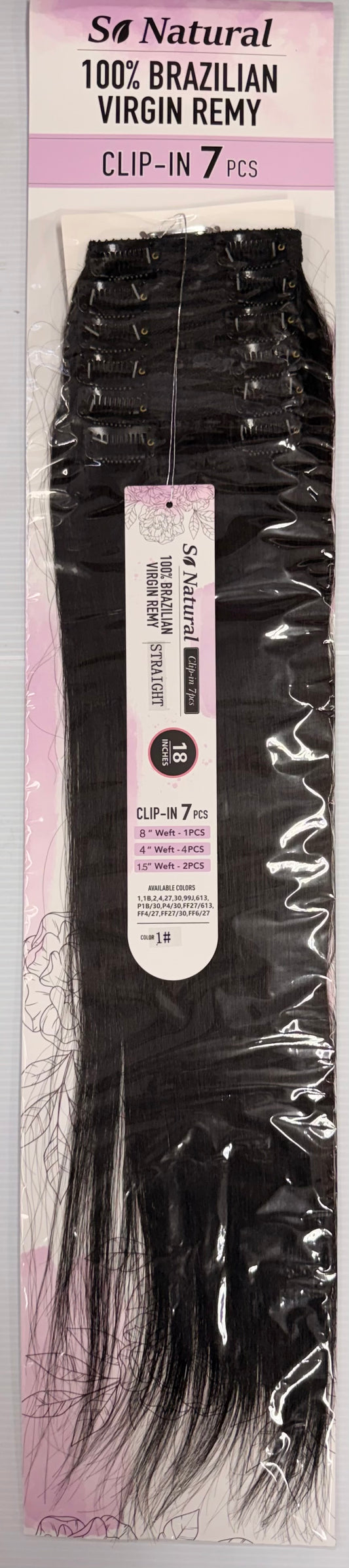 100% Brazilian Virgin Remy Clip-in 7 pcs