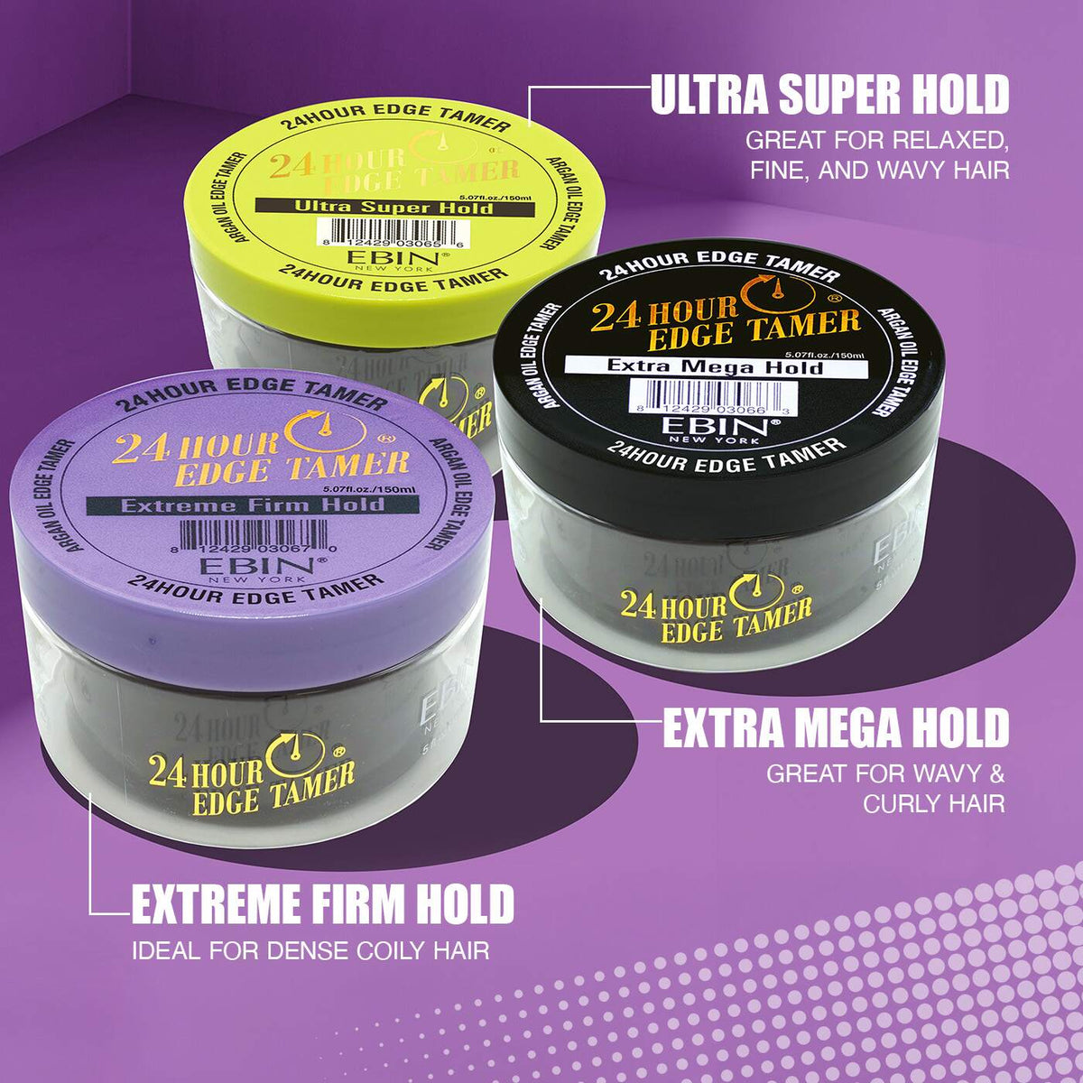 EBIN Ultra Super, Extreme Firm and Extra Mega Hold formula comparison