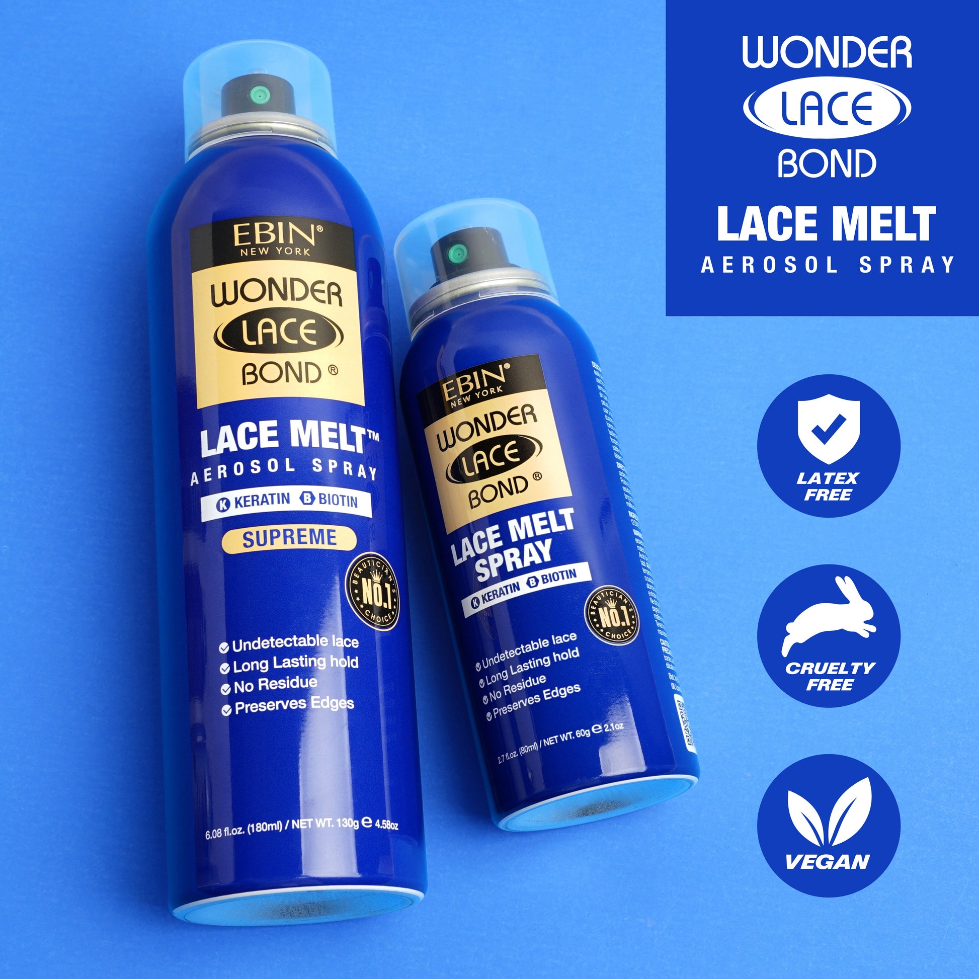 WONDER LACE BOND LACE MELT AEROSOL SPRAY- KERATIN - EBIN NEW YORK