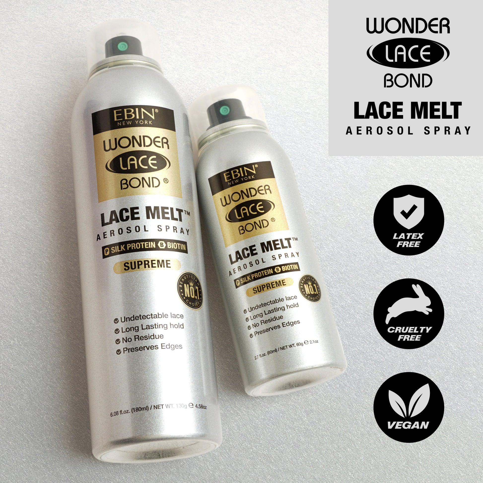 WONDER LACE BOND LACE MELT AEROSOL SPRAY- SILK PROTEIN - EBIN NEW YORK