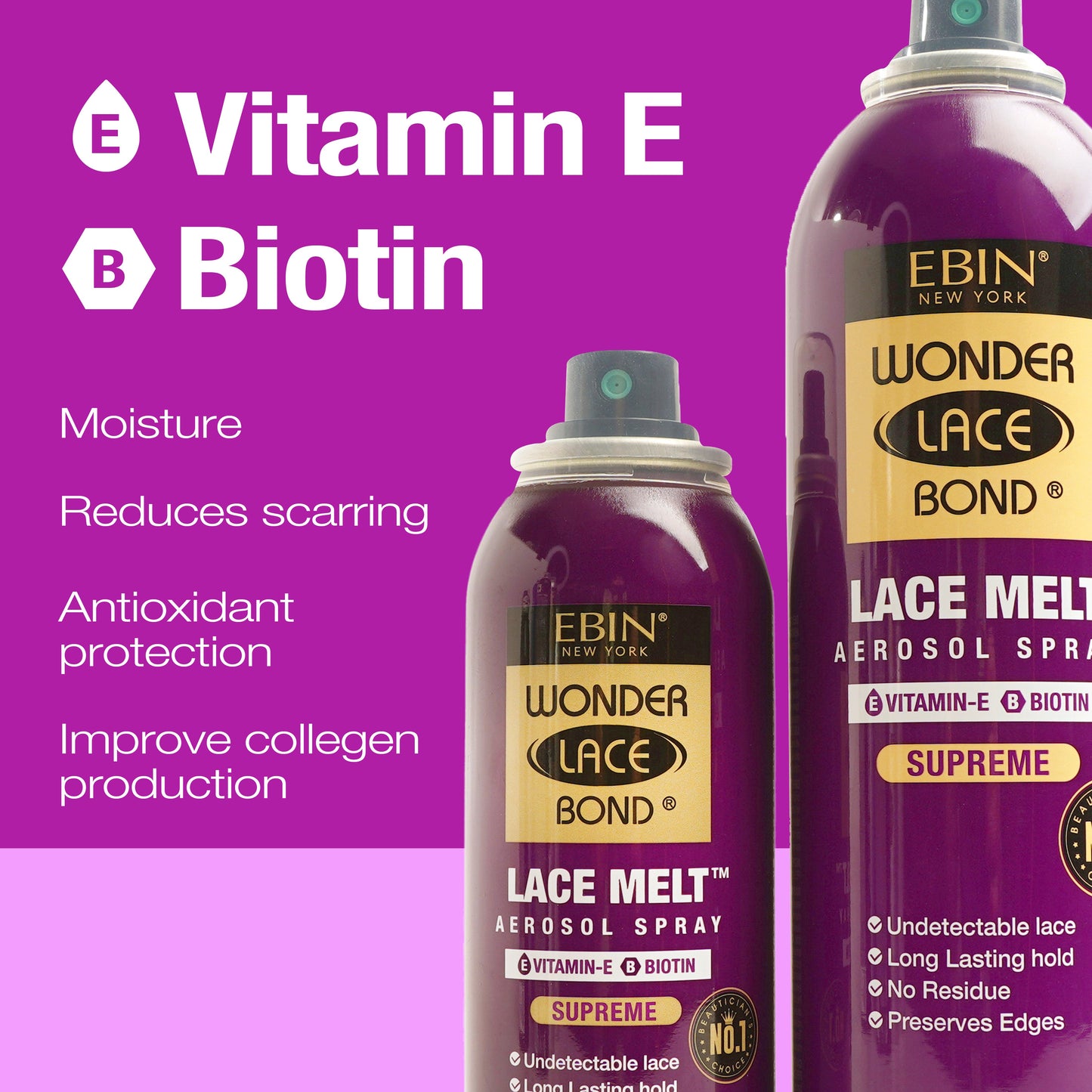 WONDER LACE BOND LACE MELT AEROSOL SPRAY- VITAMIN E - EBIN NEW YORK