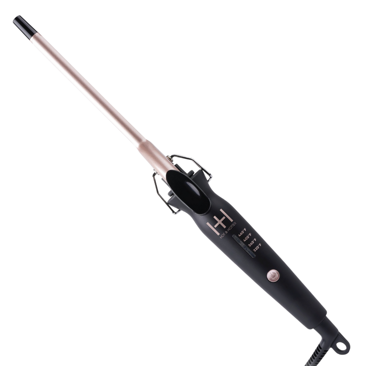 Hot & Hotter Extra Long Curling Iron 3/8 Inch — curling iron shown at an angle