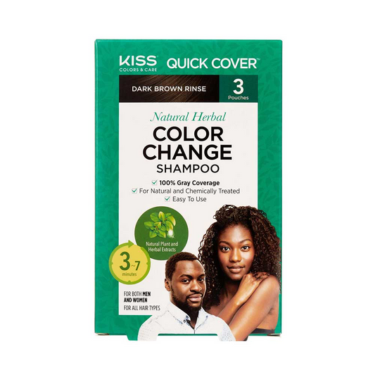 Red By Kiss Natural Herbal Color Change Shampoo - Permanent Hair Dye with Herbal Extracts, 100% Gray Coverage in 7-10 Minutes