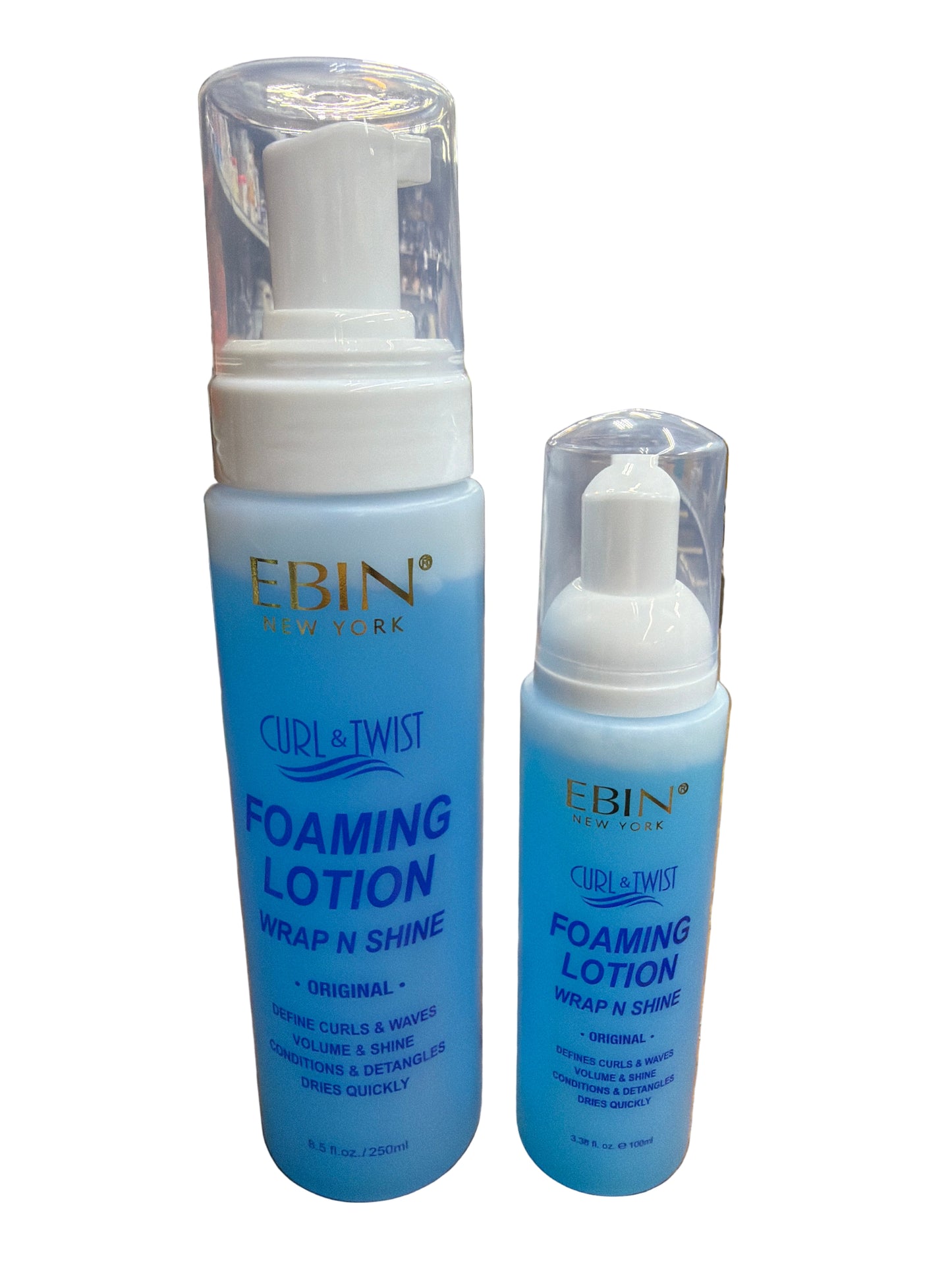 EBIN New York Curl & Twist Foaming Lotion Wrap N Shine Original, (choose size)