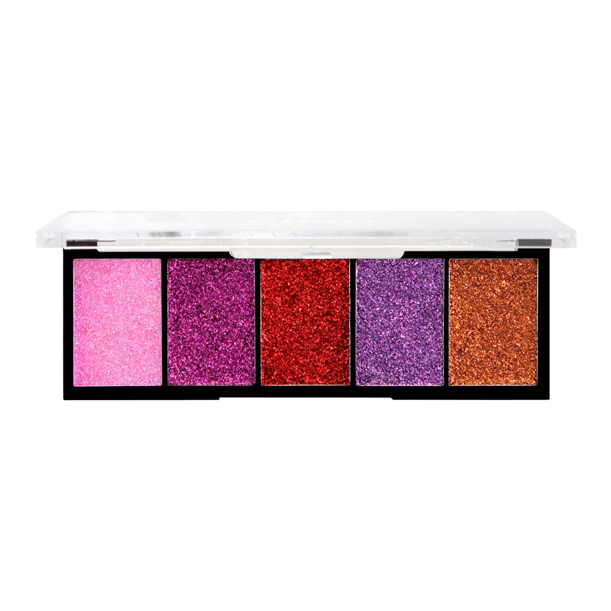 Nicka K Glitter Makeup Palette – Love Sparks, open five-shade palette