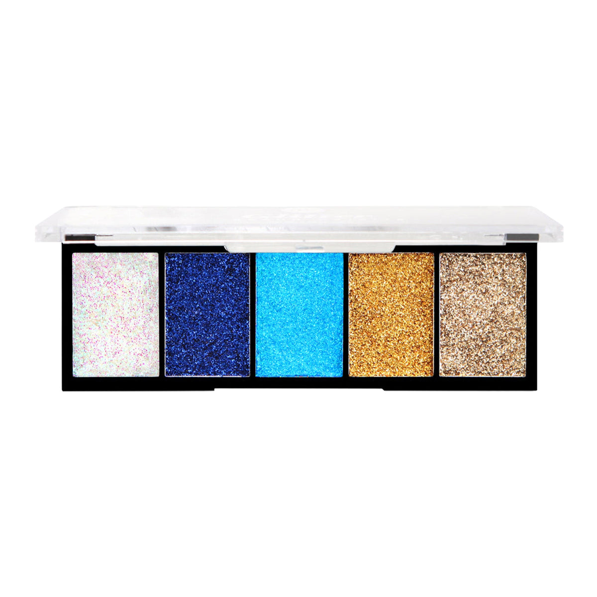 Nicka K Glitter Makeup Palette – Starry Nights, open five-shade palette
