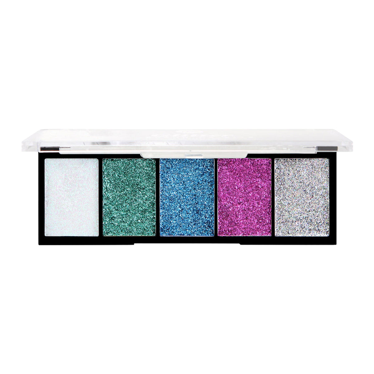 Nicka K Glitter Makeup Palette – Electro Pop, open five-shade palette