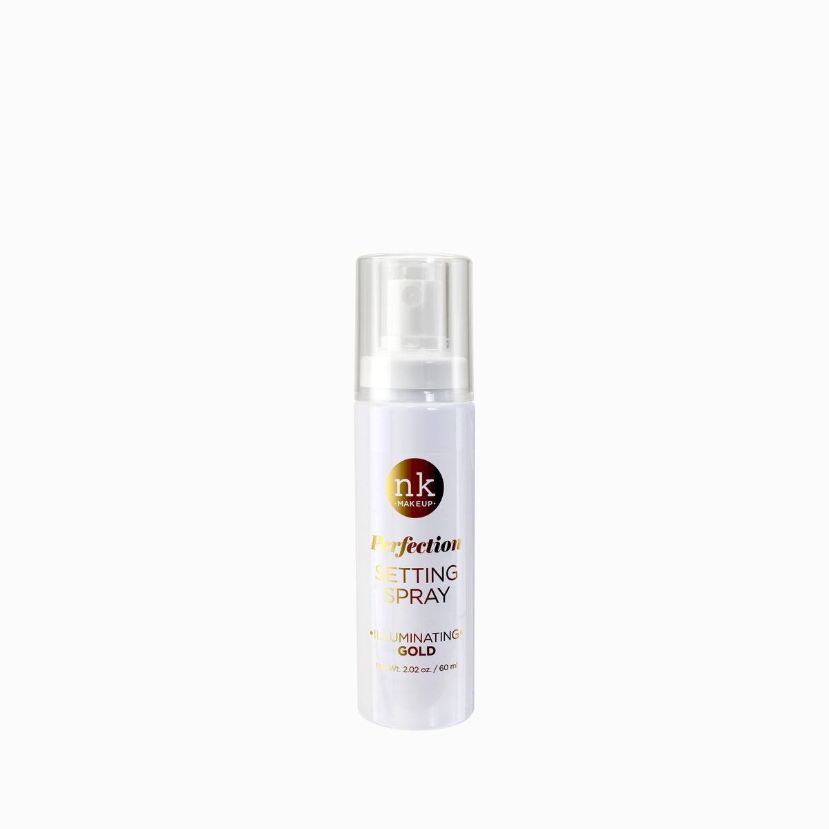Nicka K Perfection Setting Spray, Gold illuminating bottle