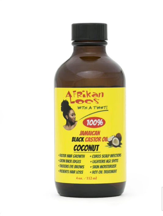 Afrikan Locs 100% Jamaican Black Castor Oil Coconut, 4 oz